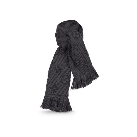 louis vuitton logomania scarf charcoal grey